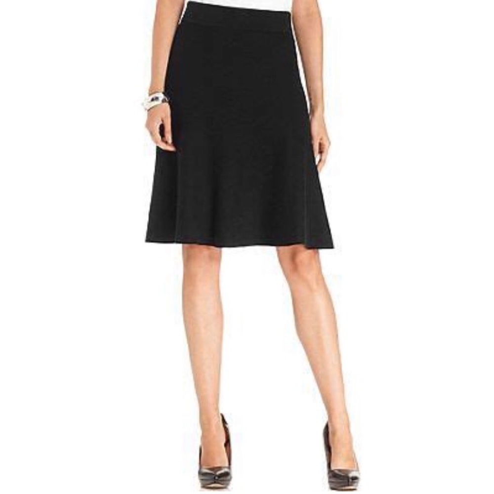 FINAL SALE Alfani Women’s Black Fit-n-Flare Pull on A-Line Skirt, Size 12